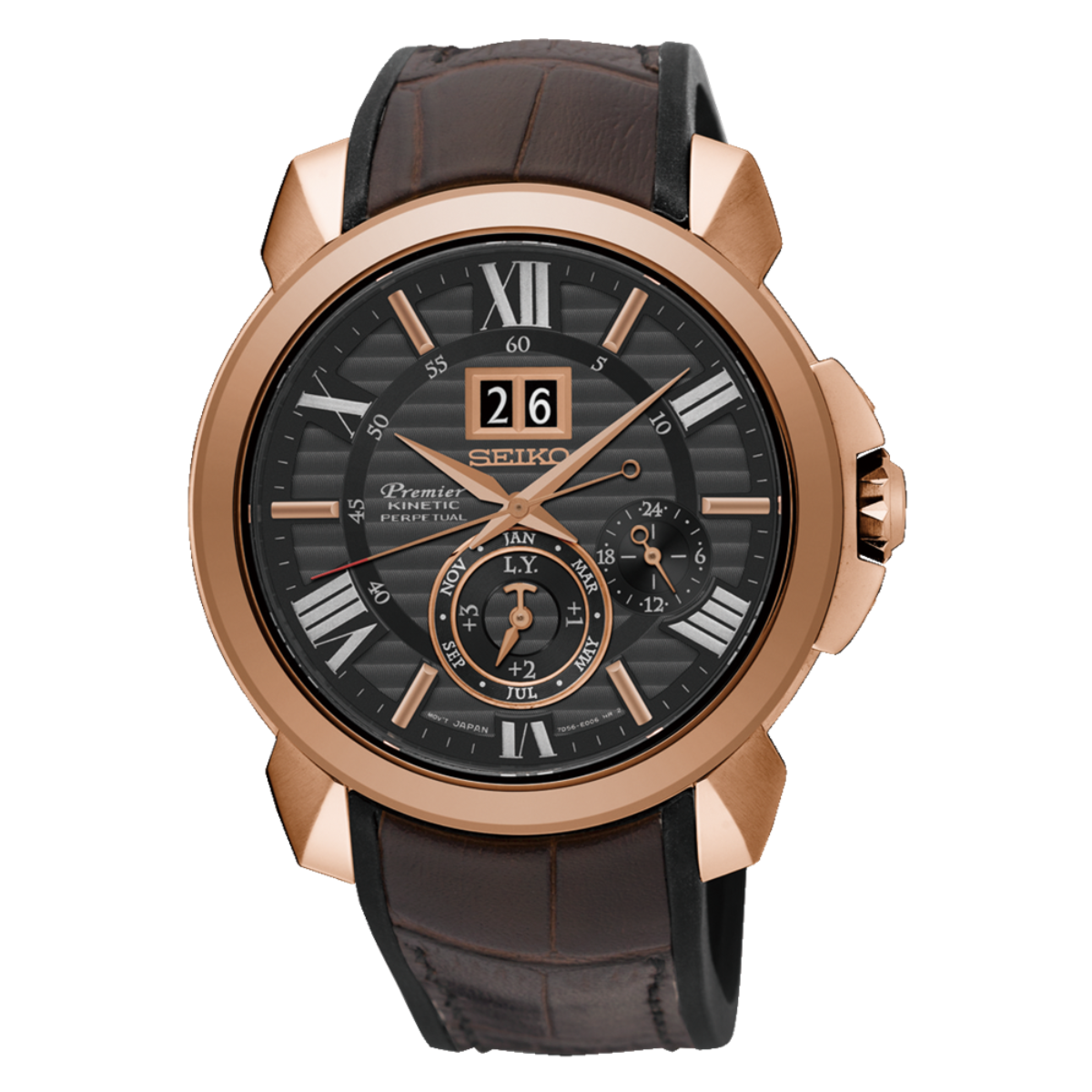 นาฬิกา SEIKO Premier Kinetic Perpetual Calendar Men's Watch รุ่น SNP146 SNP146P SNP146P1