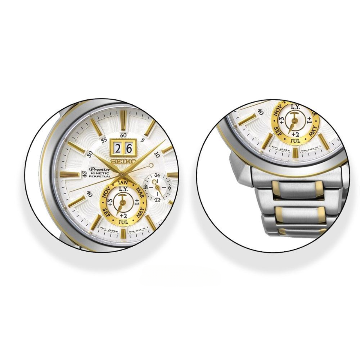 นาฬิกา SEIKO Premier Kinetic Perpetual Calendar Men's Watch รุ่น SNP166 SNP166P SNP166P1