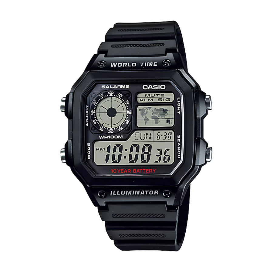 นาฬิกา Casio World Time รุ่น AE-1200WH-1A