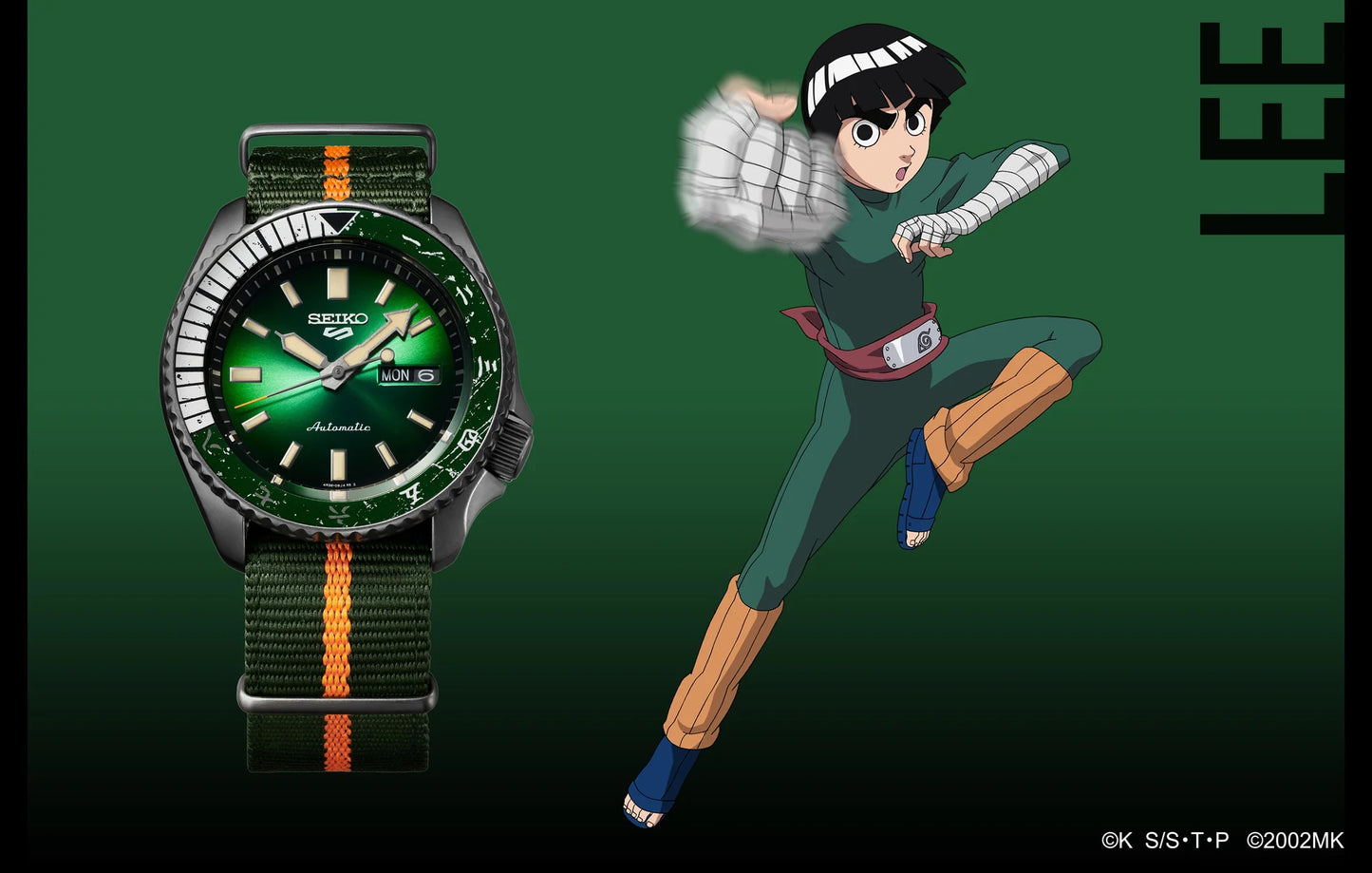 นาฬิกา SEIKO 5 Sports x NARUTO & BORUTO รุ่น SRPF73 SRPF73K SRPF73K1 'ROCK LEE' Limited Edition of 6,500 Pcs.