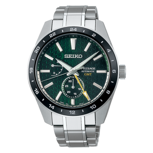 นาฬิกา SEIKO Presage GMT Sharp Edged Series 'Tokiwa' Dial Men's Watch รุ่น SPB219 SPB219J SPB219J1 Automatic