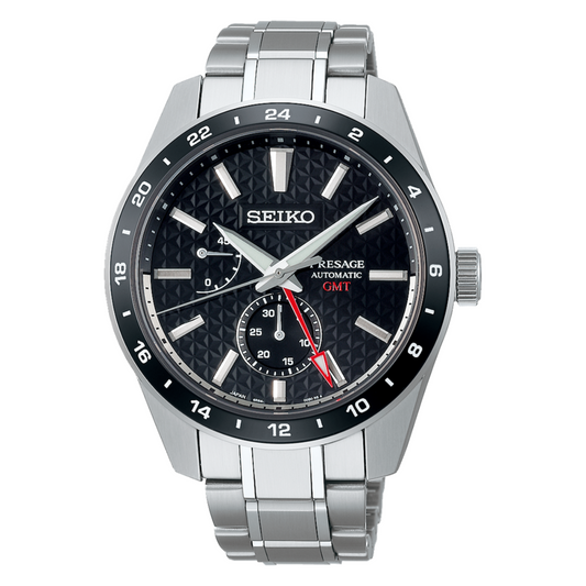 นาฬิกา SEIKO Presage GMT Sharp Edged Series 'Sumiiro' Dial Men's Watch รุ่น SPB221 SPB221J SPB221J1 Automatic