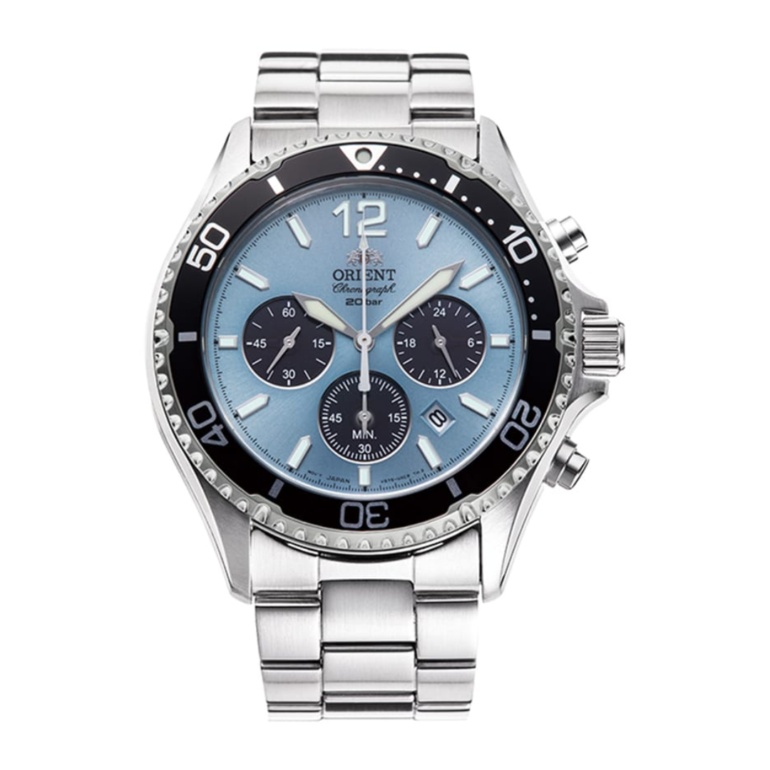 นาฬิกา ORIENT Sports Chronograph รุ่น RA-TX0206L Sky Blue Solar Powered