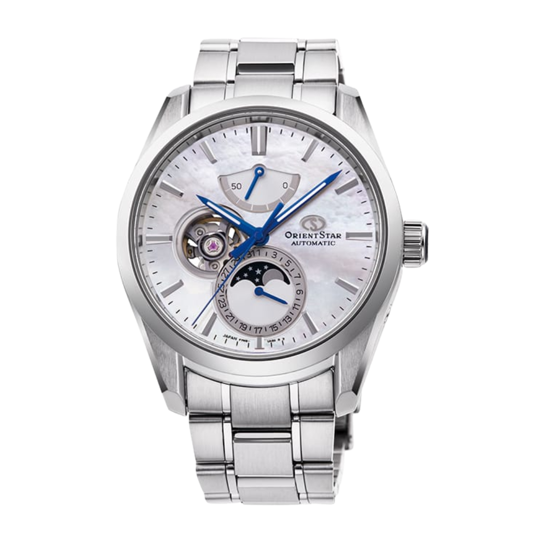 นาฬิกา ORIENT STAR Contemporary Moon Phase รุ่น RE-AY0005A Mother of Pearl Mechanical Men's Watch