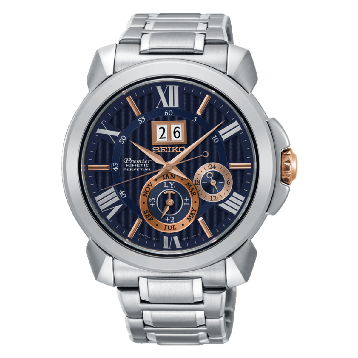 นาฬิกา SEIKO Premier Kinetic Perpetual Calendar Men's Watch รุ่น SNP153 SNP153P SNP153P1