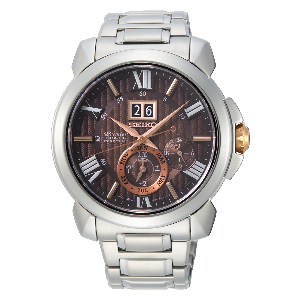 นาฬิกา SEIKO Premier Kinetic Perpetual Calendar Men's Watch รุ่น SNP157 SNP157P SNP157P1