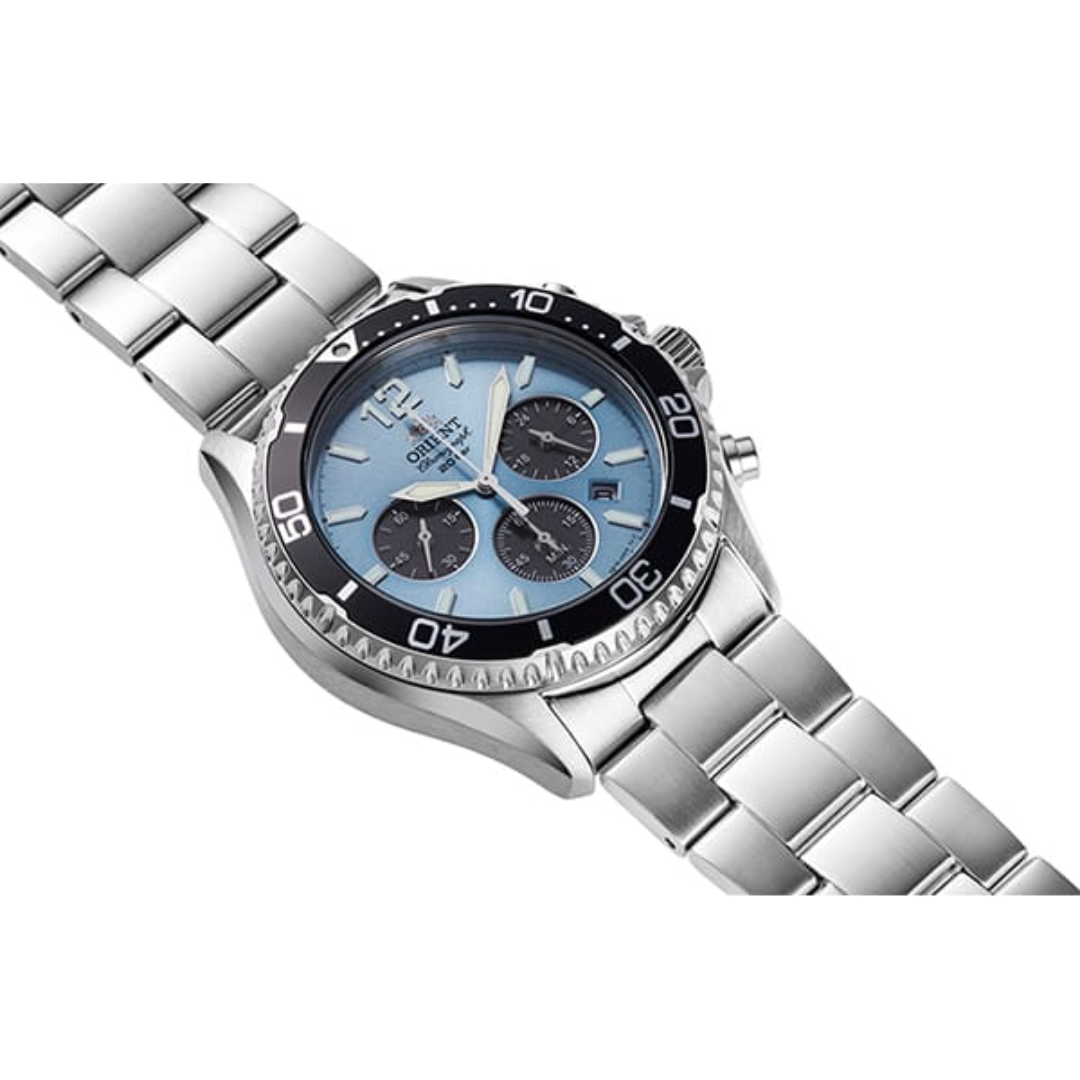 นาฬิกา ORIENT Sports Chronograph รุ่น RA-TX0206L Sky Blue Solar Powered