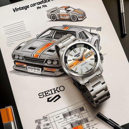 นาฬิกา SEIKO 5 Sports รุ่น SRPL49 SRPL49K SRPL49K1 'Retro GT' Vintage Car Special Edition