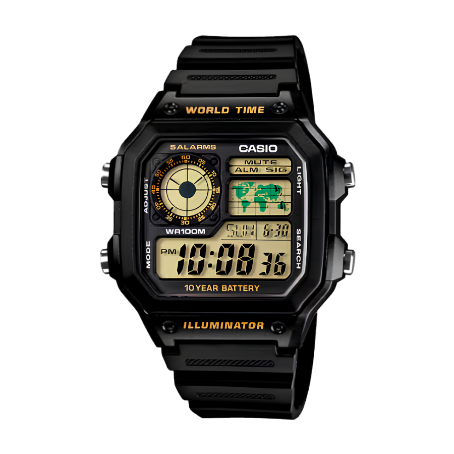 นาฬิกา Casio World Time รุ่น AE-1200WH-1B