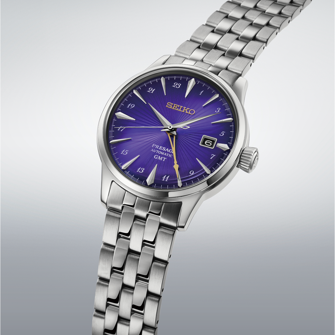 นาฬิกา SEIKO Presage GMT Cocktail Time ‘Edo Murasaki’ รุ่น HCB006 HCB006J HCB006J1 145th Anniversary Limited Edition of 6,000 pcs.