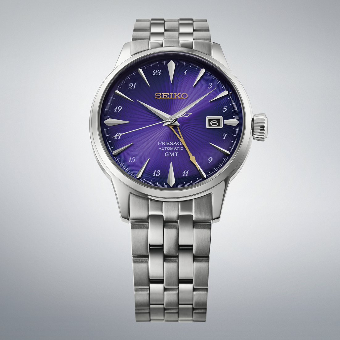 นาฬิกา SEIKO Presage GMT Cocktail Time ‘Edo Murasaki’ รุ่น HCB006 HCB006J HCB006J1 145th Anniversary Limited Edition of 6,000 pcs.