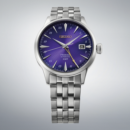นาฬิกา SEIKO Presage GMT Cocktail Time ‘Edo Murasaki’ รุ่น HCB006 HCB006J HCB006J1 145th Anniversary Limited Edition of 6,000 pcs.