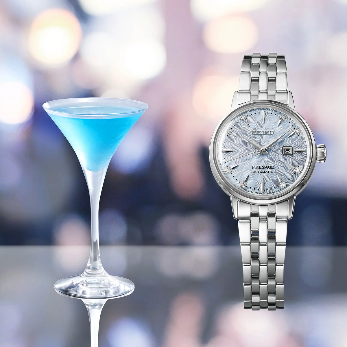 นาฬิกาผู้หญิง SEIKO Presage Cocktail Time รุ่น SRE007 SRE007J SRE007J1 'Skydiving' Automatic Women's Watch