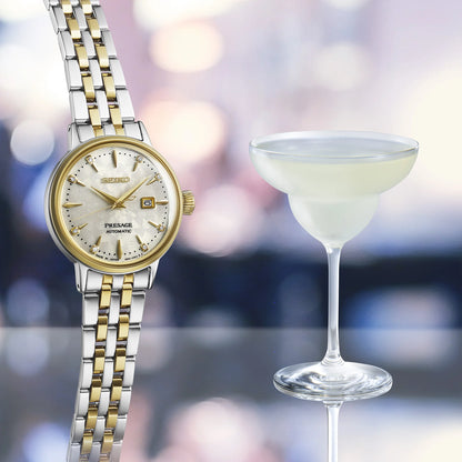 นาฬิกาผู้หญิง SEIKO Presage Cocktail Time รุ่น SRE010 SRE010J SRE010J1 'White Lady' Automatic Women's Watch