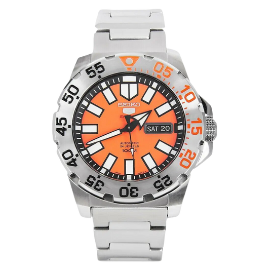 นาฬิกา SEIKO 5 Sports Baby Orange Monster Men's Watch รุ่น SRP483 SRP483K SRP483K1 Automatic