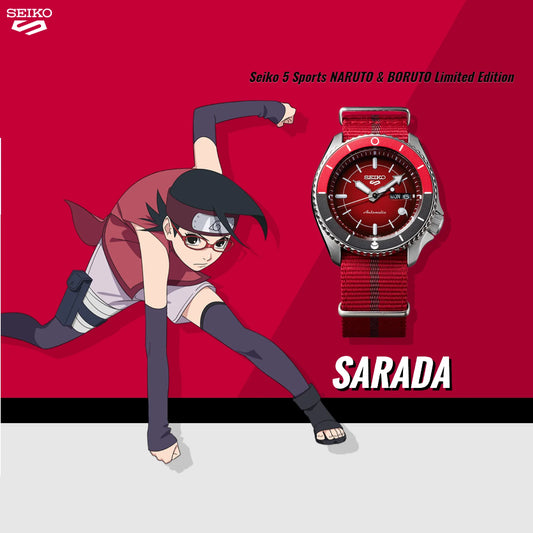 นาฬิกา SEIKO 5 Sports x NARUTO & BORUTO รุ่น SRPF67 SRPF67K SRPF67K1 'SARADA' Limited Edition of 6,500 Pcs.