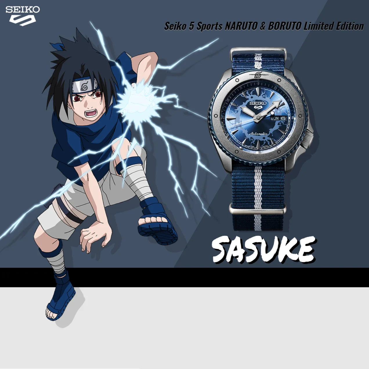 นาฬิกา SEIKO 5 Sports x NARUTO & BORUTO รุ่น SRPF69 SRPF69K SRPF69K1 'SASUKE' Limited Edition of 6,500 Pcs.