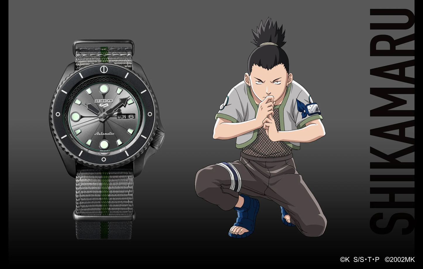 นาฬิกา SEIKO 5 Sports x NARUTO & BORUTO รุ่น SRPF75 SRPF75K SRPF75K1 'SHIKAMARU' Limited Edition of 6,500 Pcs.