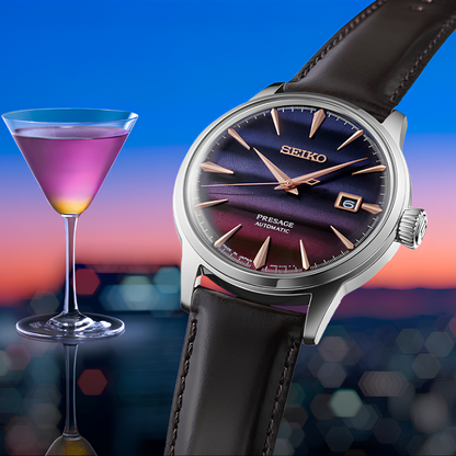 นาฬิกา SEIKO Presage Cocktail Time รุ่น SRPK75 SRPK75J SRPK75J1 ‘Purple Sunset’ STAR BAR Limited Edition of 9,000 pcs.