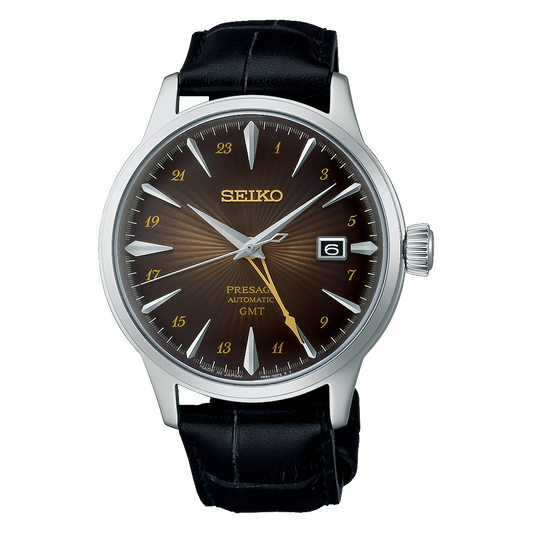 นาฬิกา SEIKO Presage GMT รุ่น SSK039 SSK039J SSK039J1 Cocktail Time 'Rusty Nail' Automatic Men's Watch