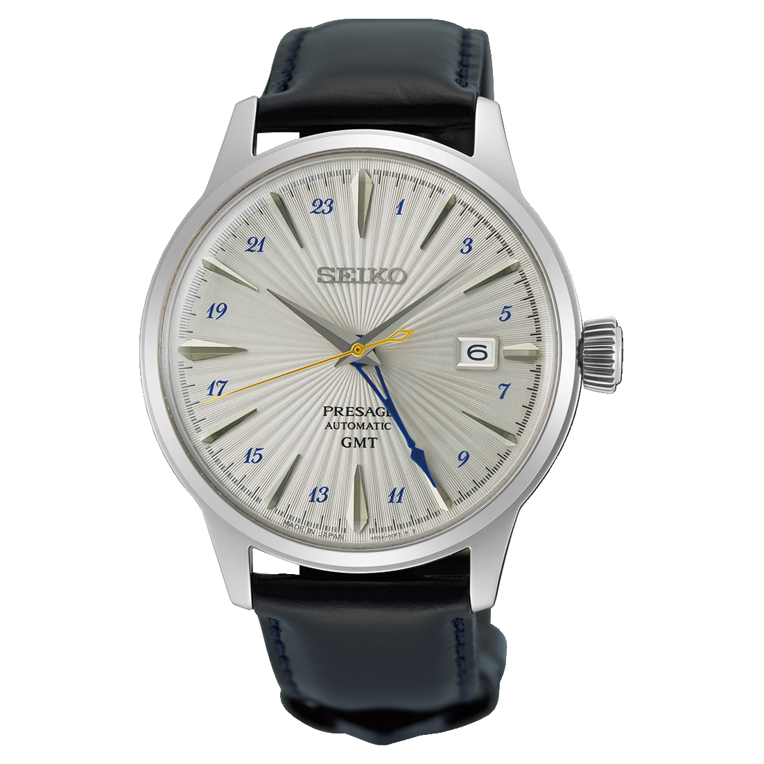 นาฬิกา SEIKO Presage GMT รุ่น SSK049 SSK049J SSK049J1 Cocktail Time 'Silver Bullet' Automatic Men's Watch