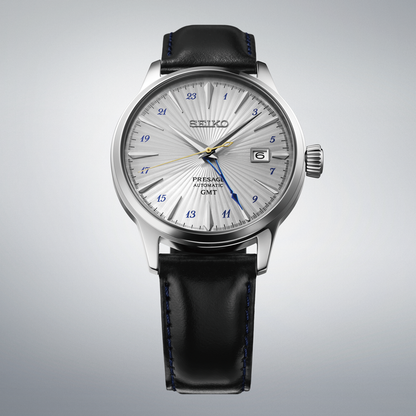นาฬิกา SEIKO Presage GMT รุ่น SSK049 SSK049J SSK049J1 Cocktail Time 'Silver Bullet' Automatic Men's Watch